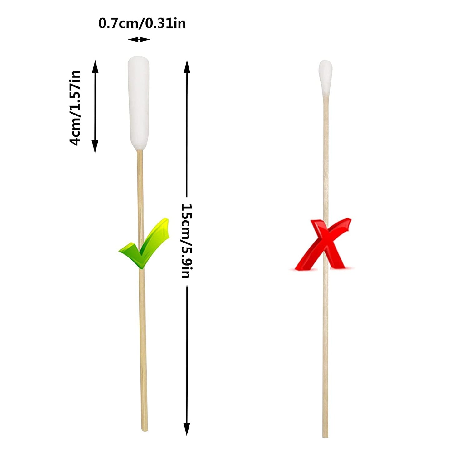 6 Inch Long Cotton Swabs of Medium and Large Pets Ears Cleaning or Makeup 200pcs