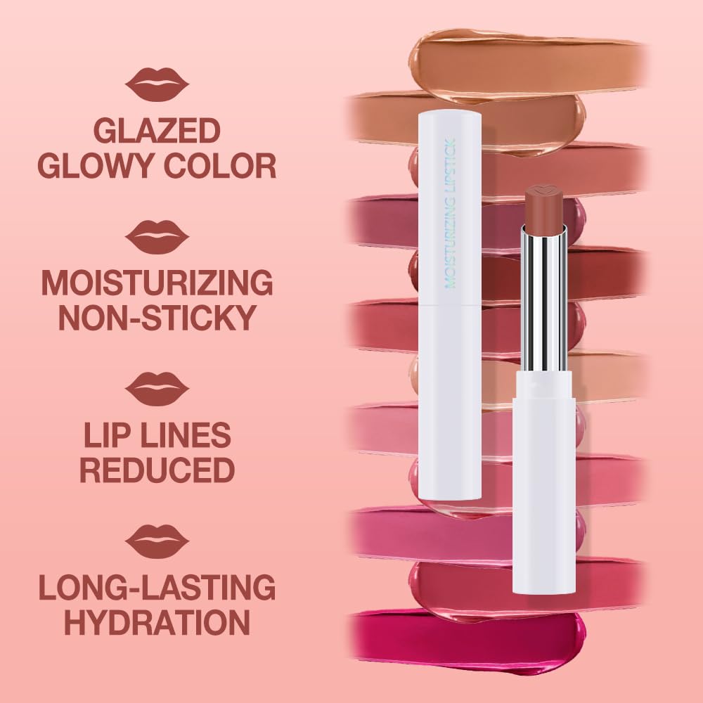 Mauve Brown Tinted Lip Balm, Hydrating Sheer Soft Matte Finish Lipstick for Women, Creamy Natural Color Lip Tint Balm Lightweight And Non-greasy Lip Glow Long Lasting Waterproof for Dry Lips 03#