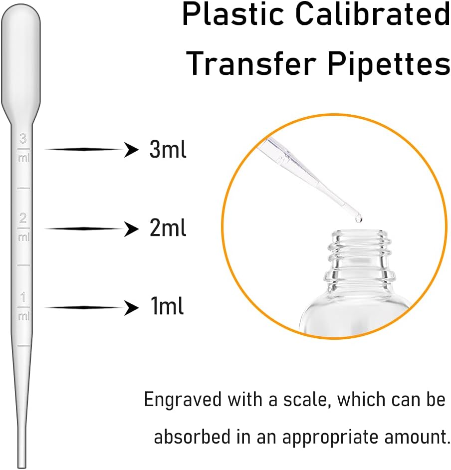 Bumobum 2 oz Dropper Bottle, 24 pack Clear Glass Eye Dropper Bottles with Golden Top Cap for Essential Oils, Tincture Bottle with Labels and Funnel