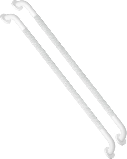2 Pack 36 Inch Anti Slip Shower Grab Bar Oil Rubbed White 1.25" Diameter,Munzong Bathroom Grab Bar, Knurled Bathroom Balance Bar,Safety Hand Rail Support Handicap Elderly Senior Assist Bath Handle