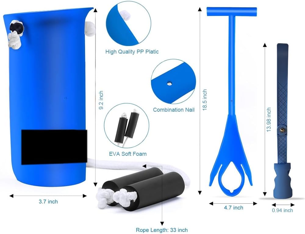 DILSIAI Sock Aid Device for Seniors Assistant Device no Bending Helper Easy on and Off Stocking - Without Bending, Slip Resistance (Azure Blue)