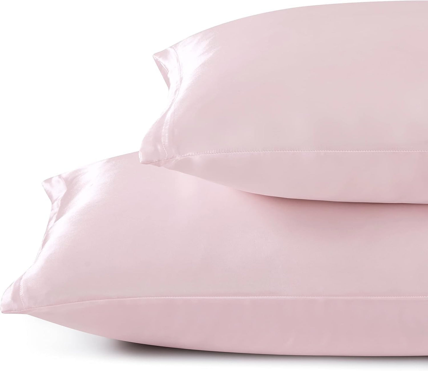 Juwenin Bedding,Super Soft and Luxury Silky Satin Pillowcase (Silky Satin Pillow Case for Hair) (Pink, Body)