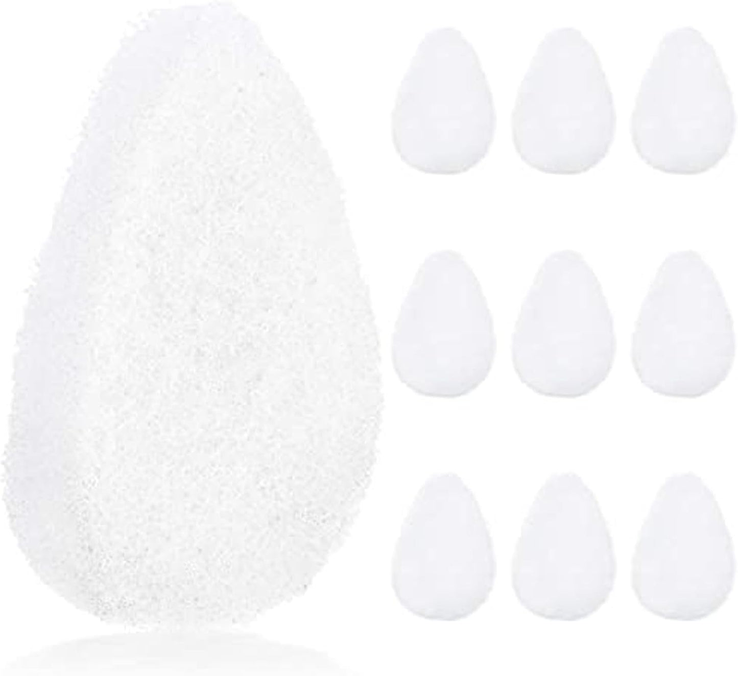 IMPRESA Facial Sponge - Daily Deep Cleansing Face Scrubber - Gentle Exfoliating Pads for Dead Skin Removal - Reusable Face Scrub Pads for Normal to Oily Skin - Pack of 10, White, Regular Puff Style