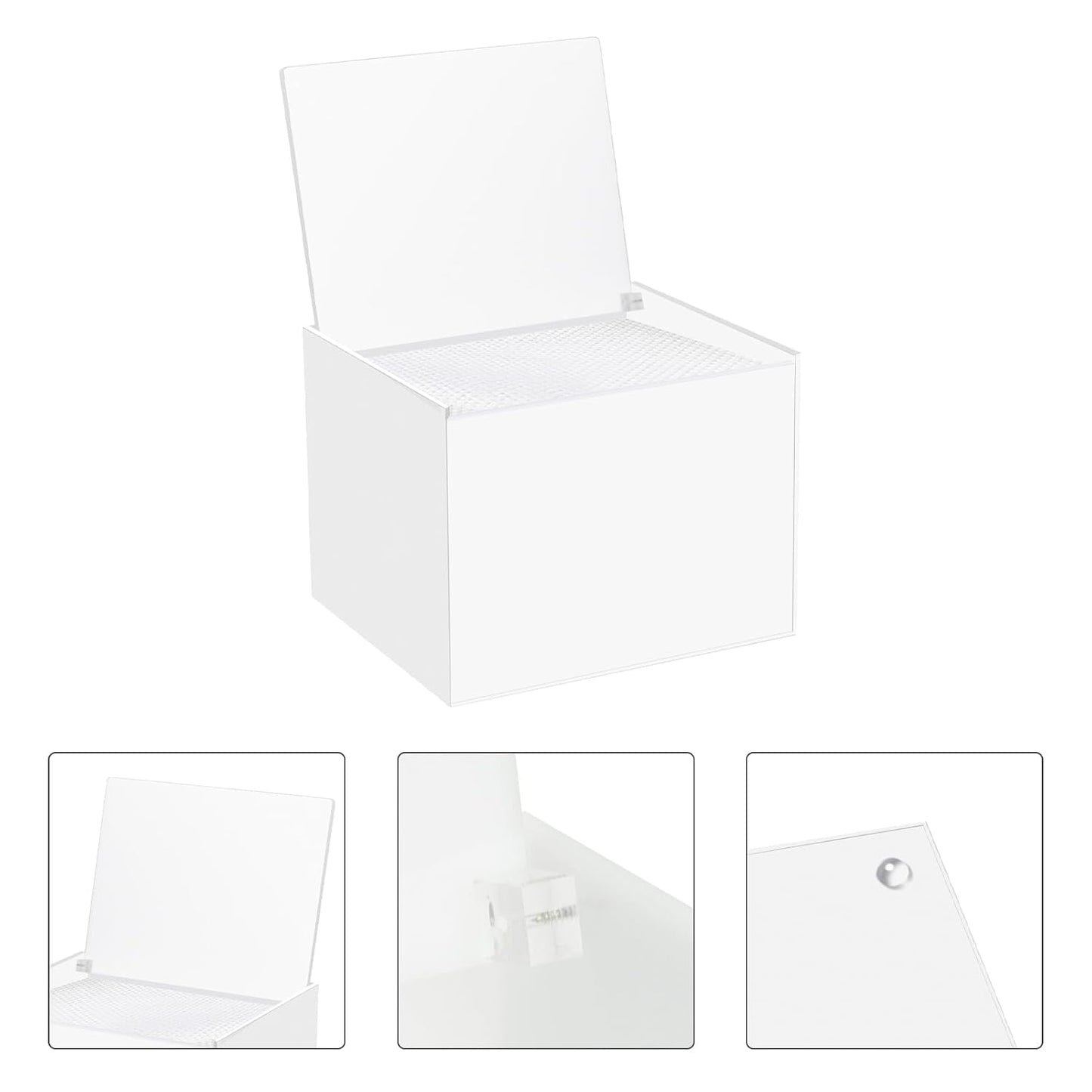 Disposable Face Towel Storage Box Compatible with Facial Towel XL, Acrylic Disposable Face Towelette Holder Container, White