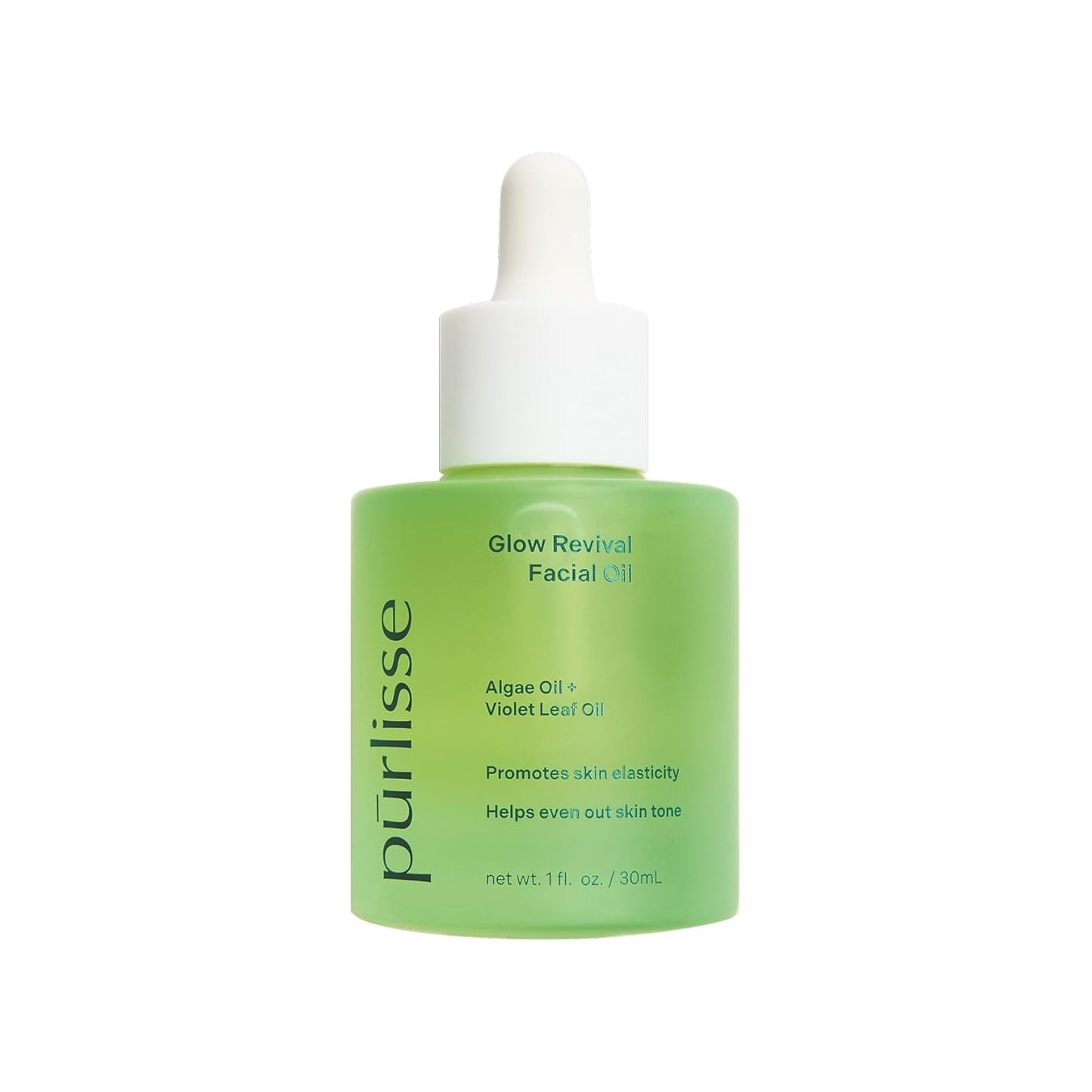 pürlisse Glow Revival Hydrating Face Oil for Women & Men - Enriched with Violet Leaf & Algae Oil for an Even Complexion - Soothing Oolong Extract Helps Boost Elasticity & Calm Irritation (1 Fl oz)