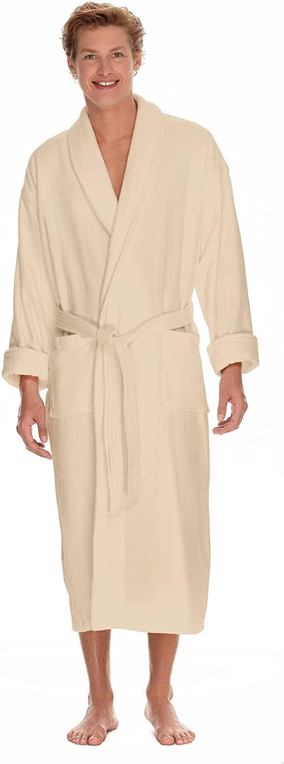 Boca Terry Mens Soft Waffle Knit Robe - Long Spa, Resort & Hotel Bathrobe for Men - Luxury Bath Robe