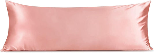 INFIIXSO Body Pillow Cover with Zipper, Luxury Mulberry Silk Body Pillow Case 20x54 Inches, Ultra Smooth and Soft Cooling Long Pillowcase, Gift for Women, Men(Blush Pink)