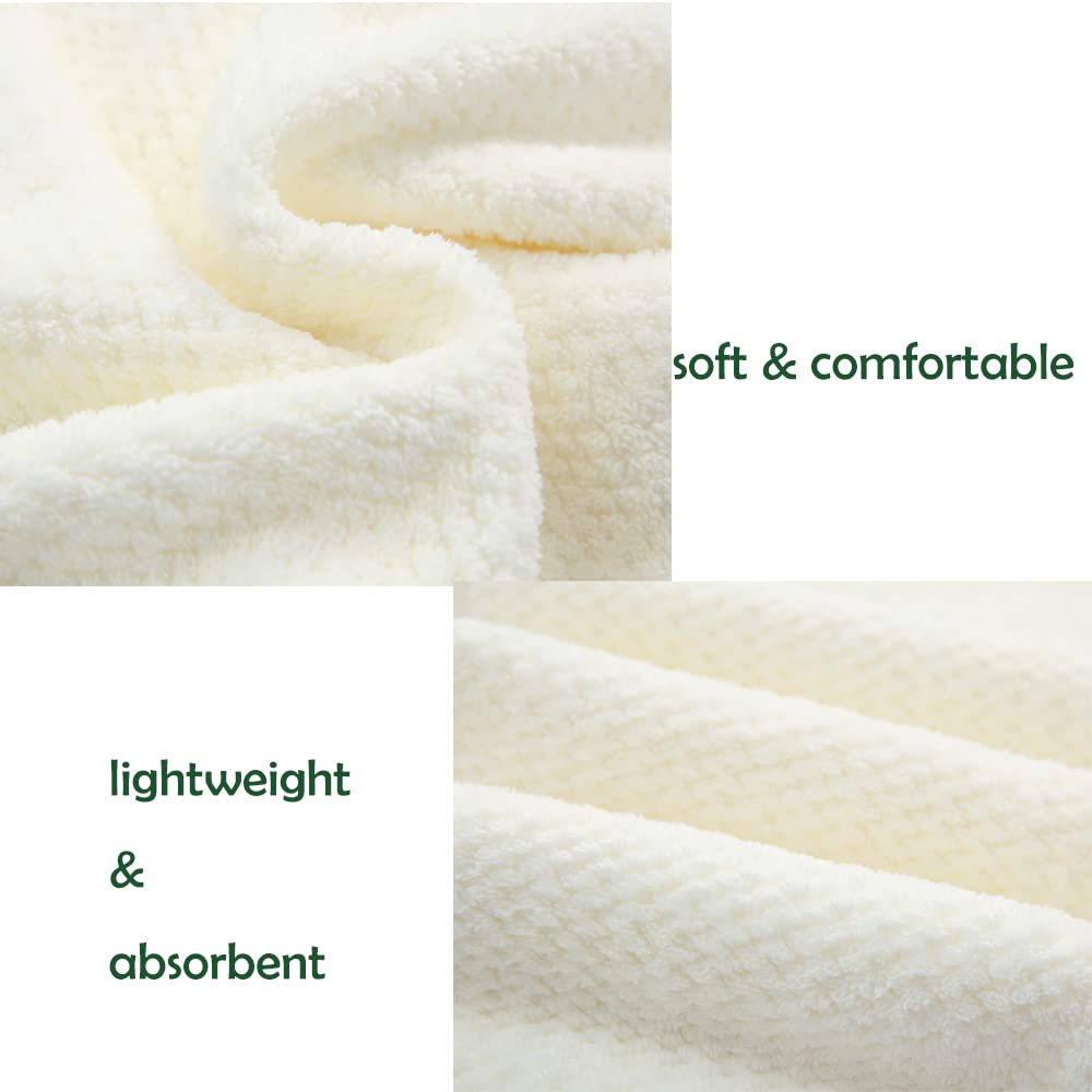 2 Pack Hair Towel Wrap,Absobent Hair Drying Towel with Buttons, Microfiber Hair Towel Wrap to Dry Hair Quickly (Beige&Gray)