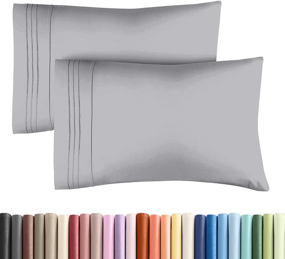 King Standard Pillow Cases Set of 2 - Soft Hotel Quality Pillowcase Covers - Comfy, Cozy & Fade Free - Wrinkle Resistant - Machine Washable Pillow Protectors - 2 Piece Set - King Standard Steel Blue