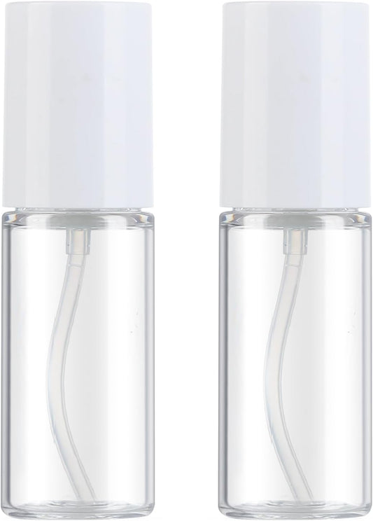 Boenoea Small Pump Bottle 1.7oz/50ml Travel Cosmetic Cream Pump Bottles Empty Pump Dispenser for Shampoo Lotion and Cream 2 Pack Clear