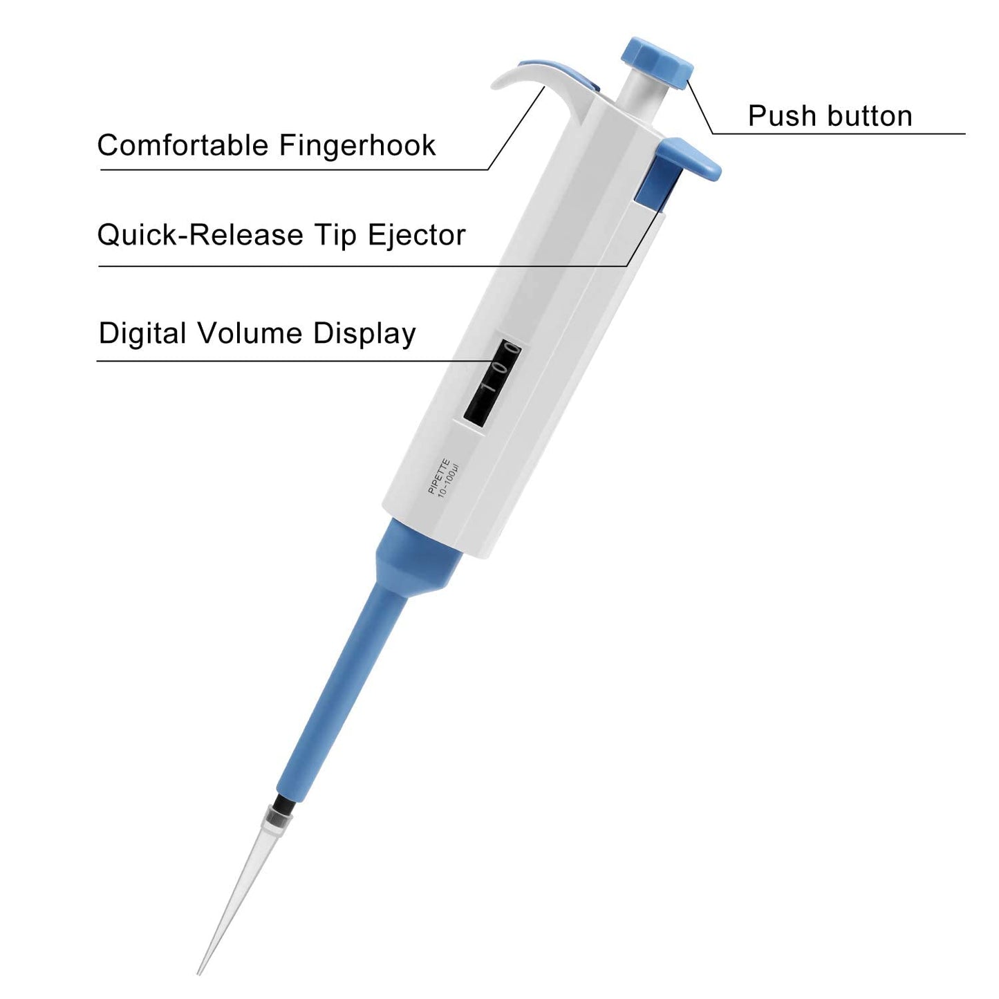 Adjustable Pipettor Pipette 10ul-100ul Micropipette High-Accurate Pipette Variable Volume Pipette