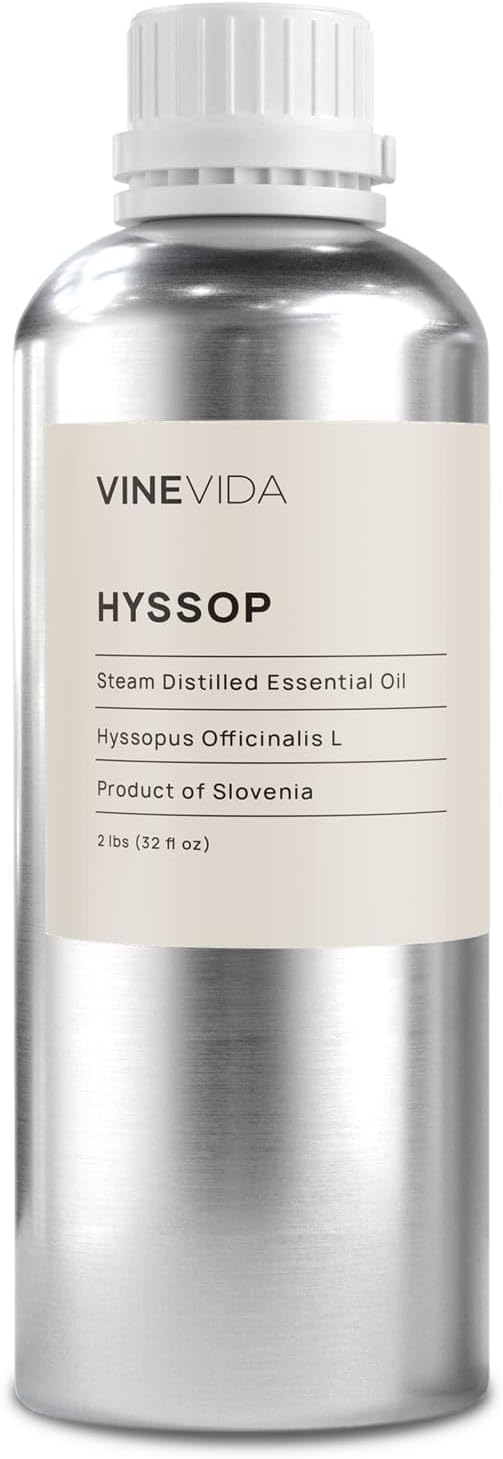 VINEVIDA Hyssop Essential Oil - 32 oz - Undiluted - DIY Candle Scents - Bulk for Soap Making