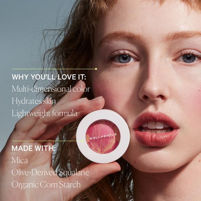 Well People Superpowder Blush Powder, Hydrating Powder Blush For Adding A Pop Of Cheek Color, Vegan & Cruelty-free, Sweet Persimmon
