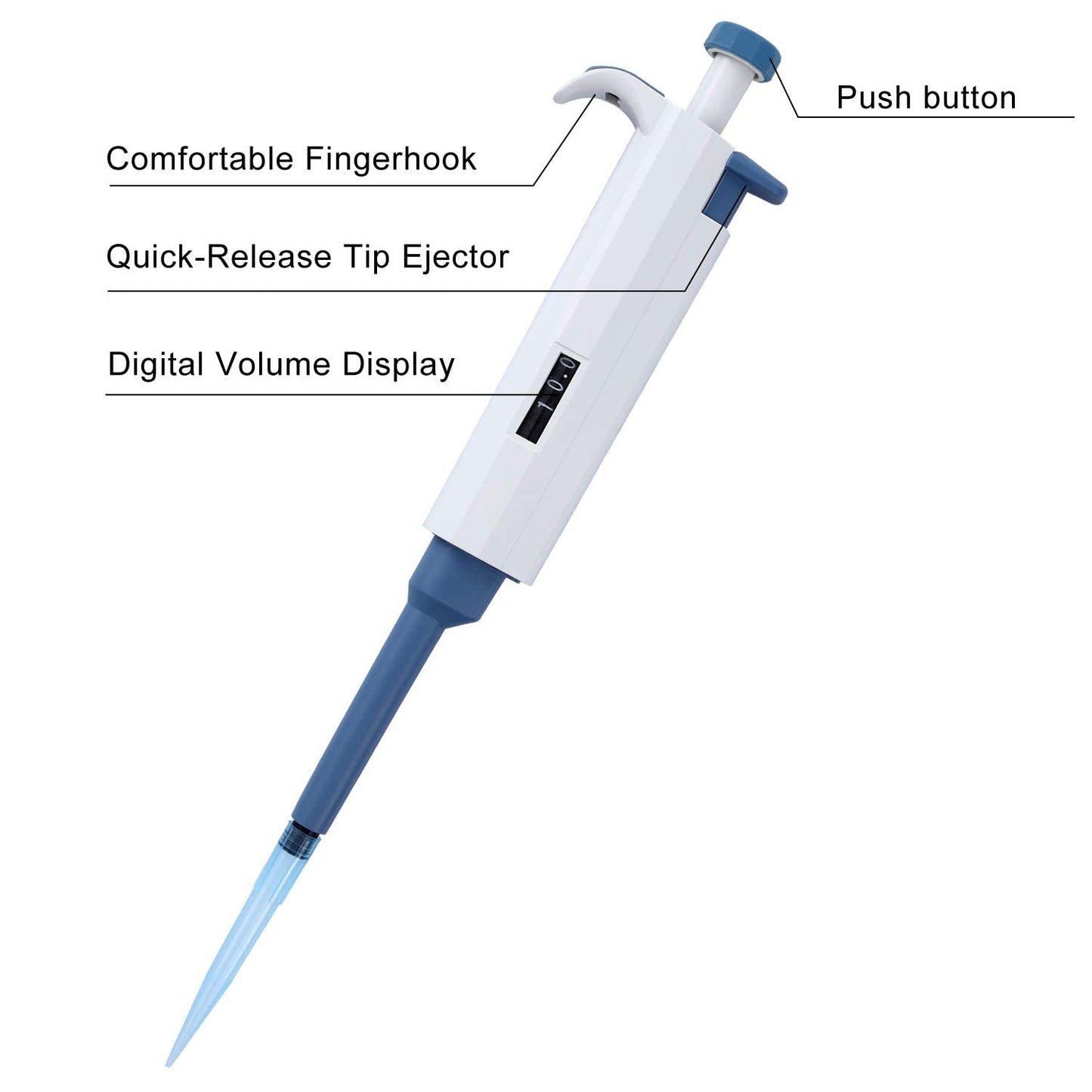 Adjustable Pipettor 0.1-2.5ul Single-Channel Variable Volume Micropipette High Accurate for Laboratory