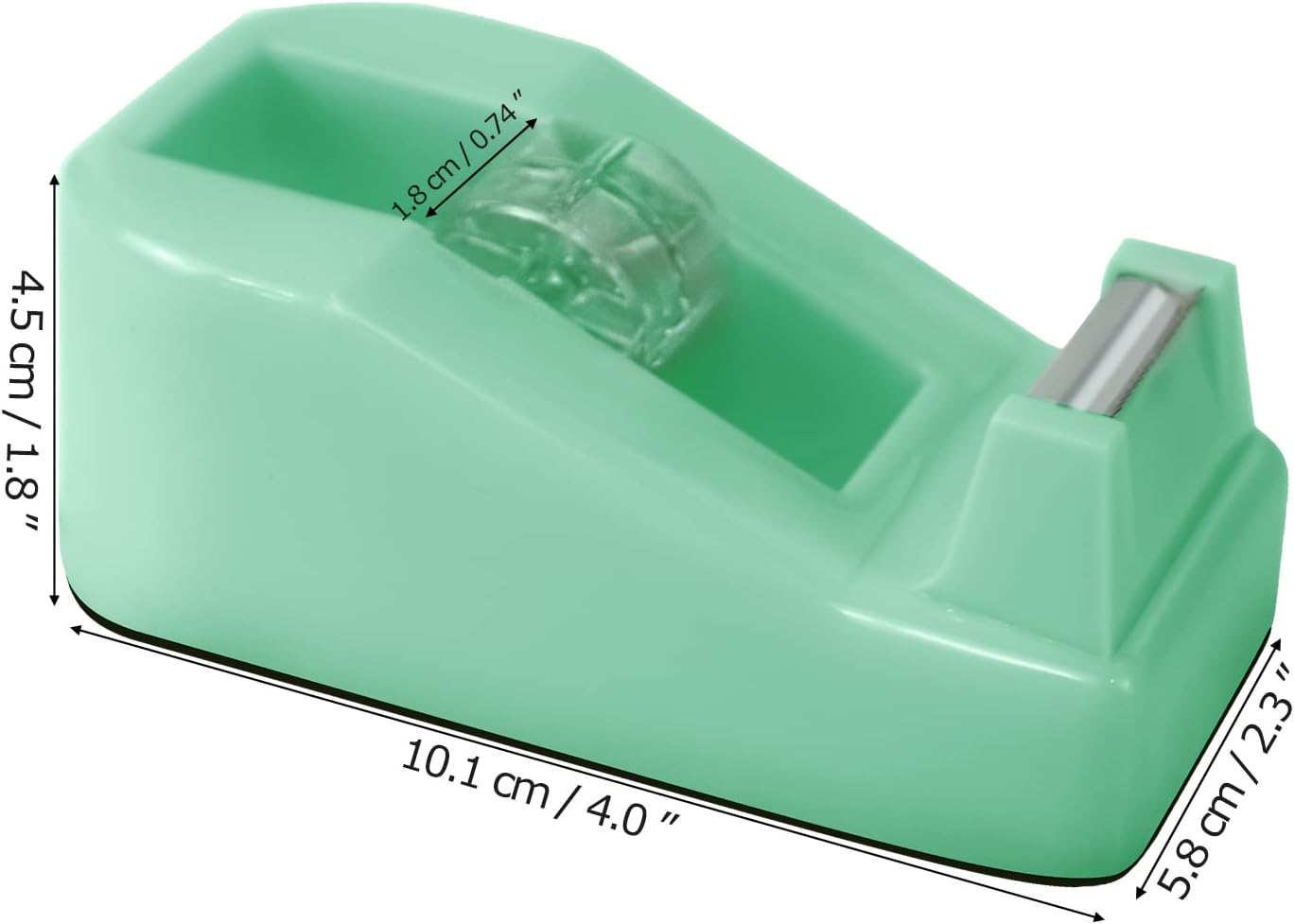 1Pcs Desktop Tape Dispenser Adhesive Roll Holder with Weighted Nonskid Base, Green (Tape not Included)