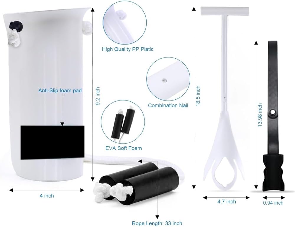 DILSIAI Sock Aid Device for Seniors Assistant Device no Bending Helper Easy on and Off Stocking - Without Bending, Slip Resistance (White Wear)