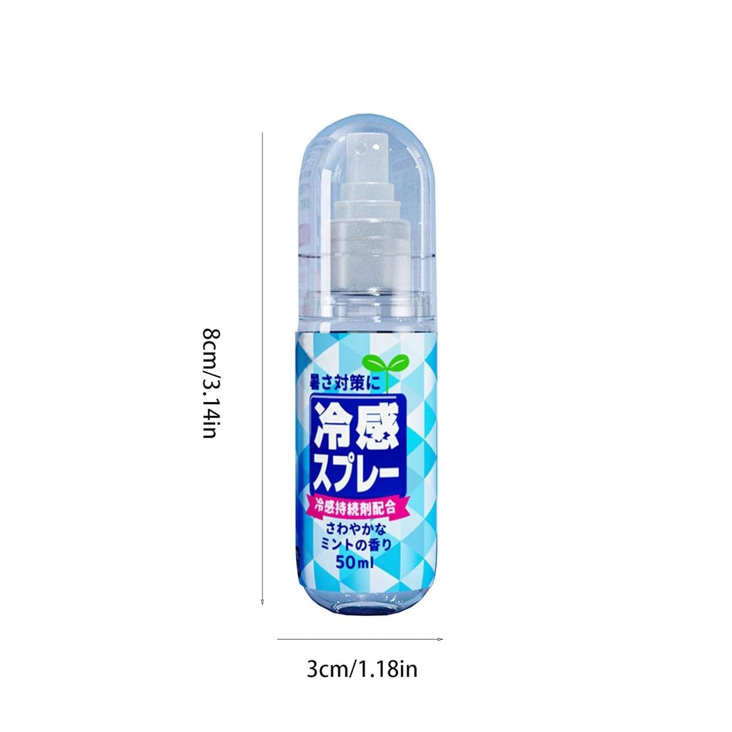 Portable Cooling Body Spray, 50ml, Refreshing Mint Scent, Non-Sticky Formula for Summer Use