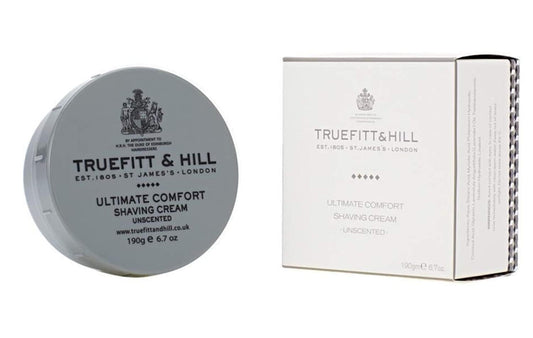 Truefitt & Hill Shaving Cream Bowl - Ultimate Comfort - Premium Glycerin-Based Lather, Smooth Glide, and Hydration for a Luxurious Shave, No Added Fragrance - 6.7 oz.