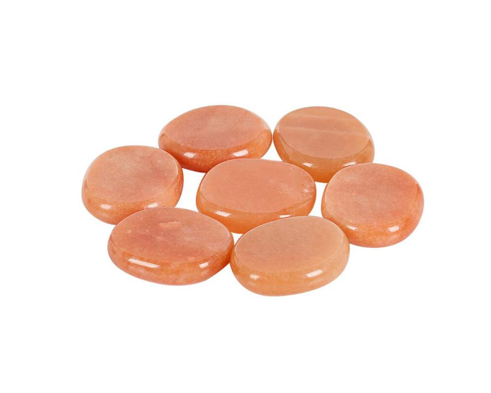 7 Pieces Natural Red Agate Massage Stones Set for professional or home spa (Red Agate)