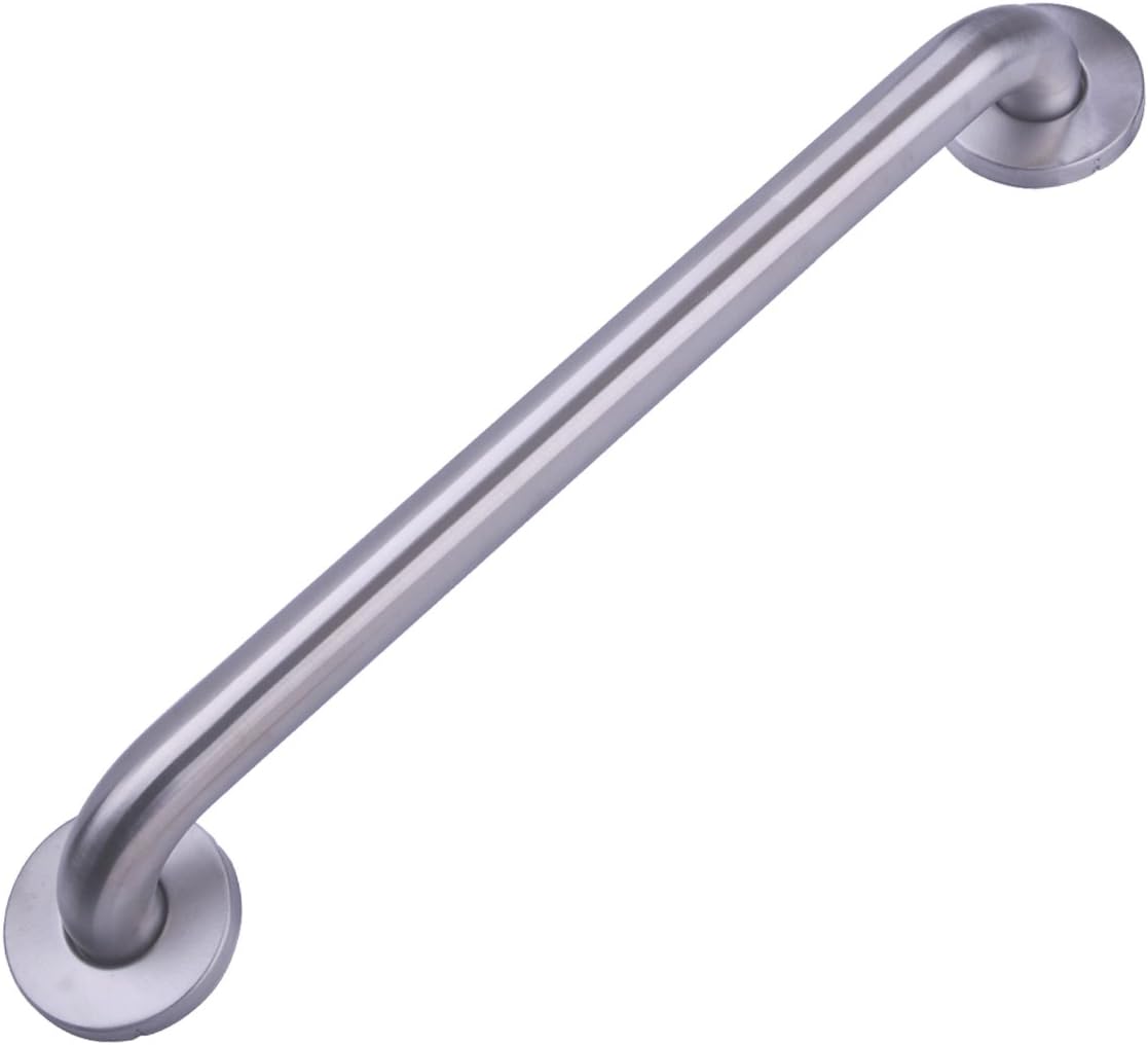 Amazon Basics Bathroom Handicap Safety Grab Bar, 18 Inch Length, 1.25 Inch Diameter, Holds up to 500LBs, ADA Compliant, Stainless Steel