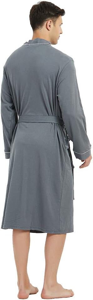 U2SKIIN Mens 100% Cotton Robe Lightweight Knit Bathrobe