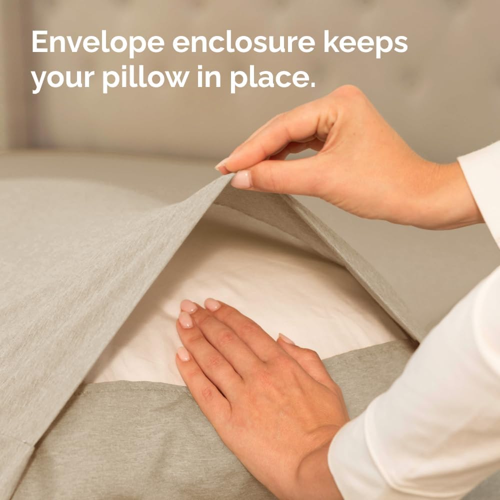 Queen Pillow Cases Set of 4 - Ultra Soft Hotel Quality Pillowcase Covers - Comfy, Cozy & Wrinkle Free - Shrinkage & Fade Resistant - Machine Washable Pillow Protectors - 4 Piece Set - Heathered Beige