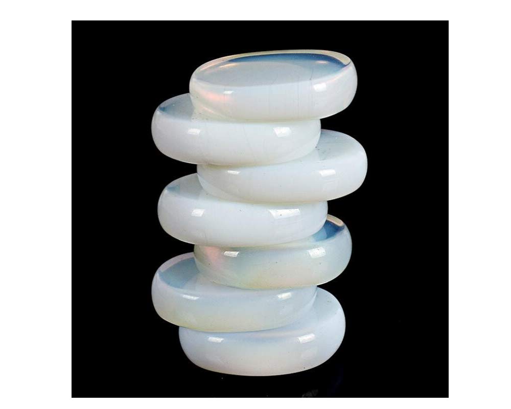 7 Pieces Natural Massage Stones Set for Professional or Home Spa, Smooth and Natural Massage Stones (Opal)
