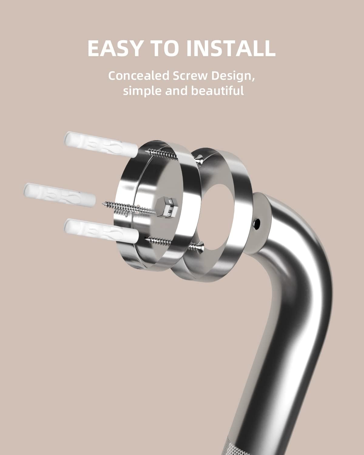 20 Inch Anti Slip Shower Grab Bar, Munzong Stainless Steel Bathroom Grab Bar, Satin Brushed Nickel Knurled Bathroom Balance Bar,Safety Hand Rail Support Handicap Elderly Senior Assist Bath Handle