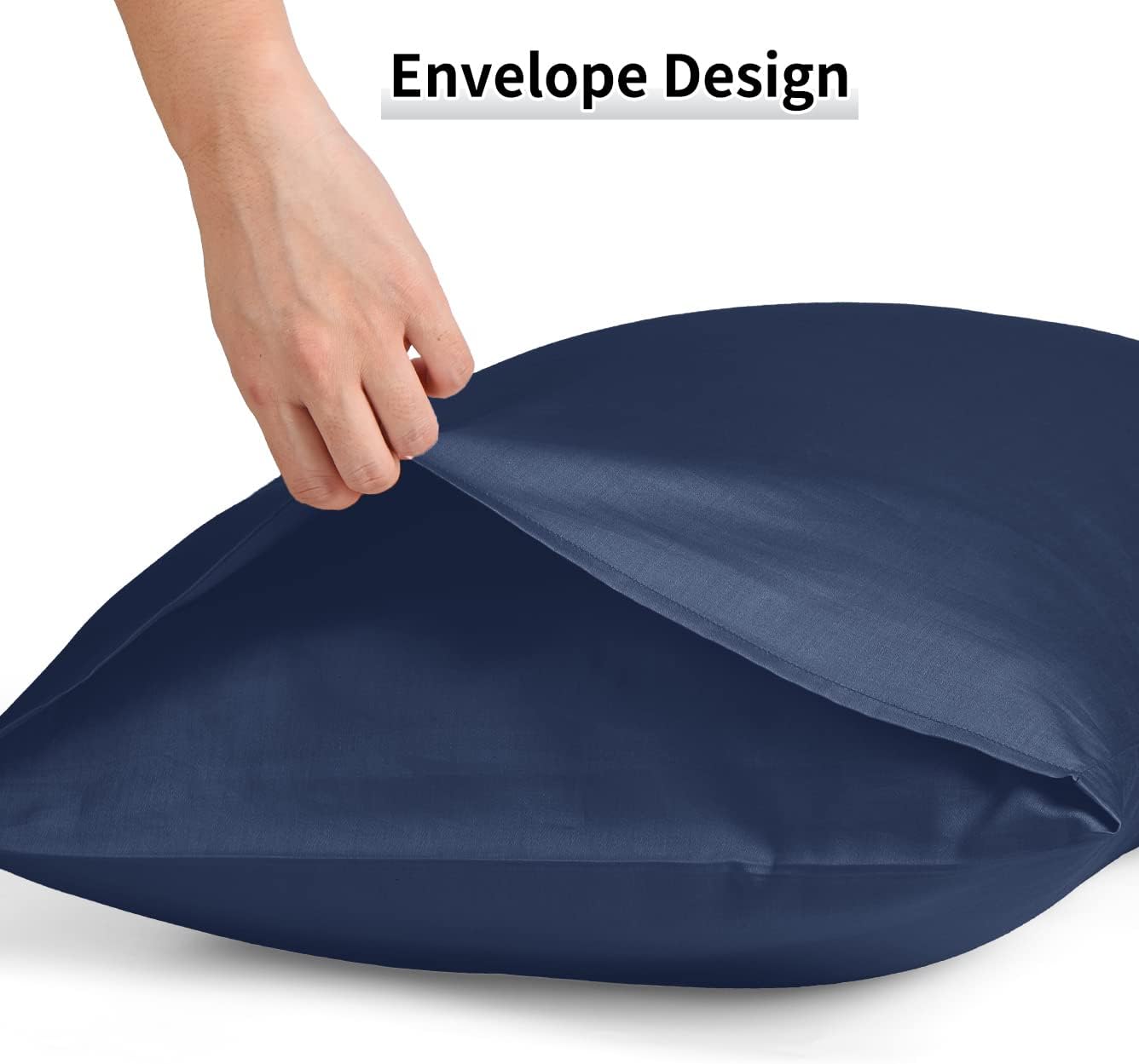 Warmstar Cotton Body Pillow Cover 1 Pack, 600 Thread Count Body Pillow case 20"x54", Long Body Pillow Case Cover Soft Breathable with Envelope Closure,Navy Blue