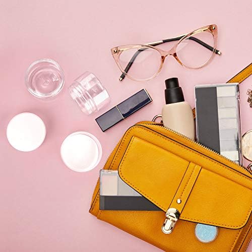 SATINIOR 12 Pack Plastic Container Jars with Lids Round Clear Travel Cosmetic Container Slime Jar for Toiletries, Lotion, Cream, Ointment, Makeup, Rhinestone, Sample, Kitchen Storage(2 oz,Clear)