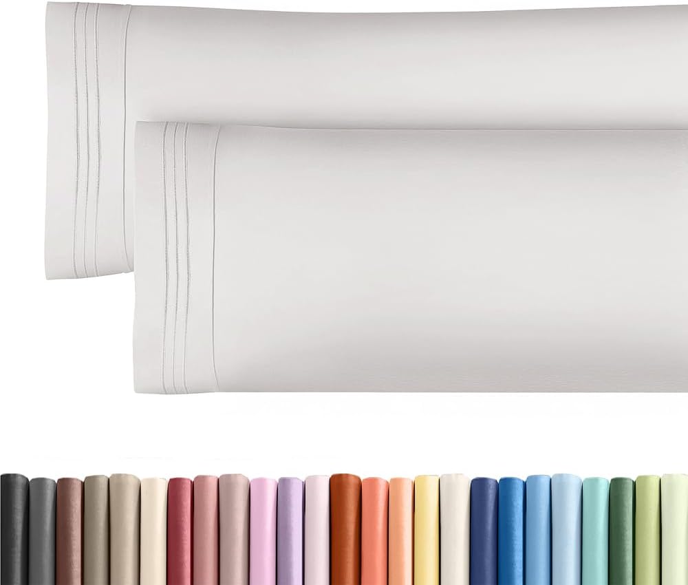 Long Pillowcases - Body Pillow Cover - Long Pillow Insert for Sleeping, Side Sleepers - Soft & Breathable Body Pillow Case with Envelope Enclosure - Comfy & Machine Washable - 20" x 54" (Light Grey)