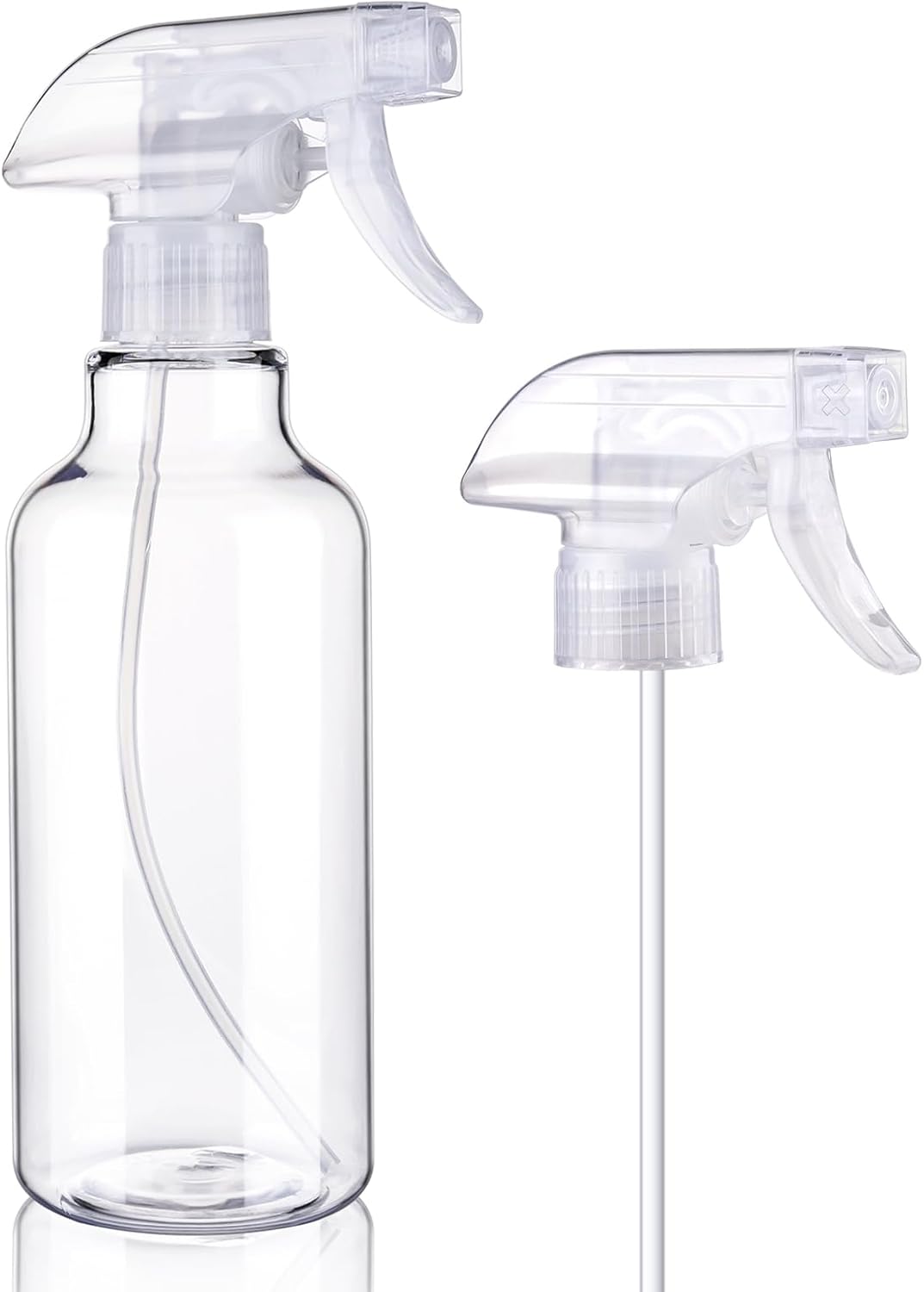 Spray Bottles Plastic Spray Bottle for Hair Mist/Stream Heavy Duty Empty Spray Bottles for Cleaning Solutions, Plants, Cooking (16.9oz-Clear+nozzle)