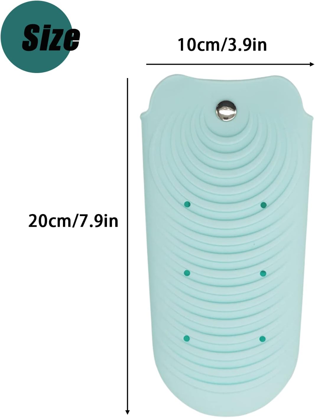 Heat Resistant Silicone Mat Pouch for Hair Styling Tools, Curling and Flat Irons Non-Slip Travel Cover, Small Portable Straightener Pad for Curler Wands Storage, Hot Waver (Green)