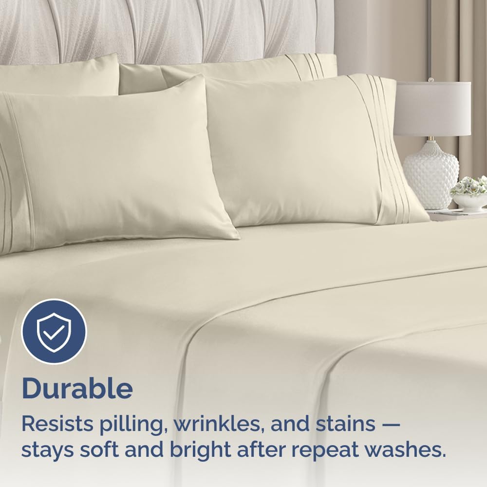 King Pillow Cases Set of 10 - Ultra Soft Hotel Quality Pillowcase Covers - Comfy & Wrinkle Free - Shrink, Stain and Fade Resistant - Easy-Care, Machine Washable Pillow Protectors - 10 Pcs Set - Wheat