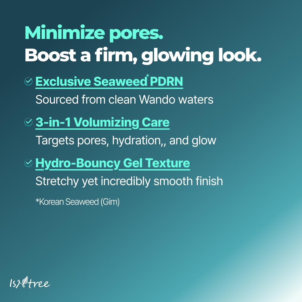 ISNTREE Gim PDRN Hydro Bouncy Ampoule 50ml, 1.69 fl oz | Korean SEAWEED Skincare Facial Serum | Water Jelly Texture | Hydrating & Firming | Multi-Hyaluronic Acid + Collagen Boost | Pore-Refining Glow