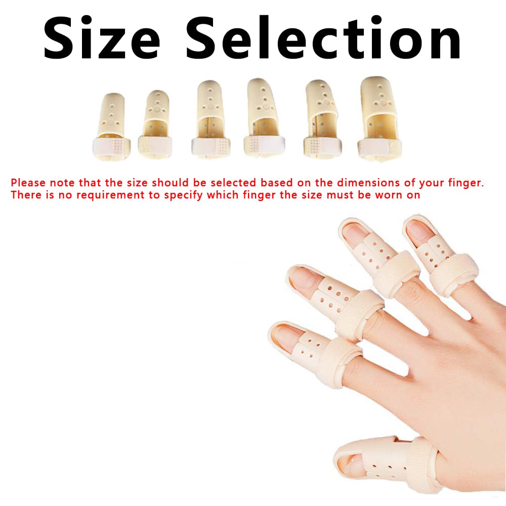Thinvik [2 Pack Plastic Mallet DIP Finger Support Brace Splint Joint Protection Injury - Knuckle Circumference 60-65mm