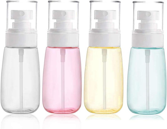 Refillable Cosmetic Spray Bottles for Fine Mist Plastic Empty Clear Refillable Travel Container Essences Rose Water Mister (3.4 Ounce,100ml)