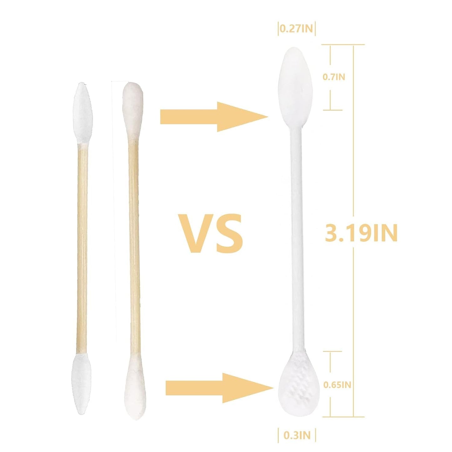 Paper Stick Thick Cotton Swabs with Precision and Flattened Tip 375pcs,Excellent Beauty Tools for Effective Makeup and Personal Care