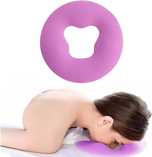 Silicone Face Massage Pillow,SPA Beauty Face Relax Headrest,Salon Skin Care Soft Overlay Travel Head Support,Purple