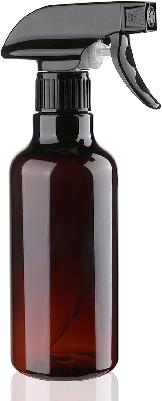 Spray Bottles 12oz Plastic Spray Bottle for Hair Mist/Stream Heavy Duty Empty Spray Bottles for Cleaning Solutions, Plants (12oz-Brown)