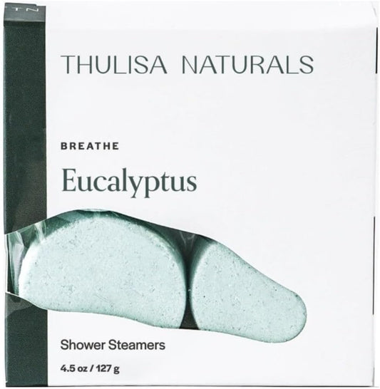 Thulisa Naturals Eucalyptus Shower Steamers Aromatherapy | Organic Shower Bombs with Essential Oils | Self Care Christmas Birthday & Spa Gifts for Women & Men | Stocking Stuffers | 4 Pack