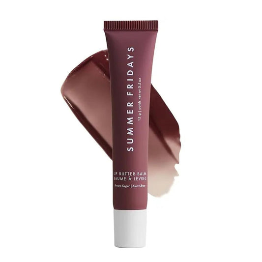 Summer Fridays Tinted Lip Butter Balm - Conditioning Vegan Lip Balm for Instant Moisture, Shine & Hydration - Sheer-Tinted, Soothing Skincare - Brown Sugar (.5 Oz)