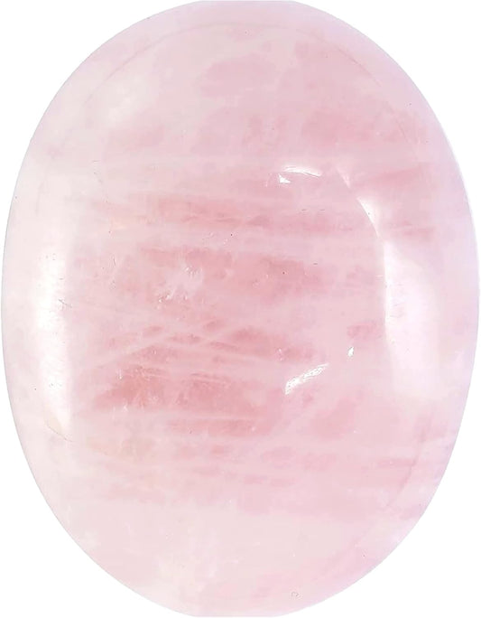 Crocon 50mm Rose Quartz Large Oval Palm Stone 900+ Carats Pocket Massage Worry Stones for Natural Body Chakra Balancing Reiki Healing Stones Massage Spa Energy Crystals