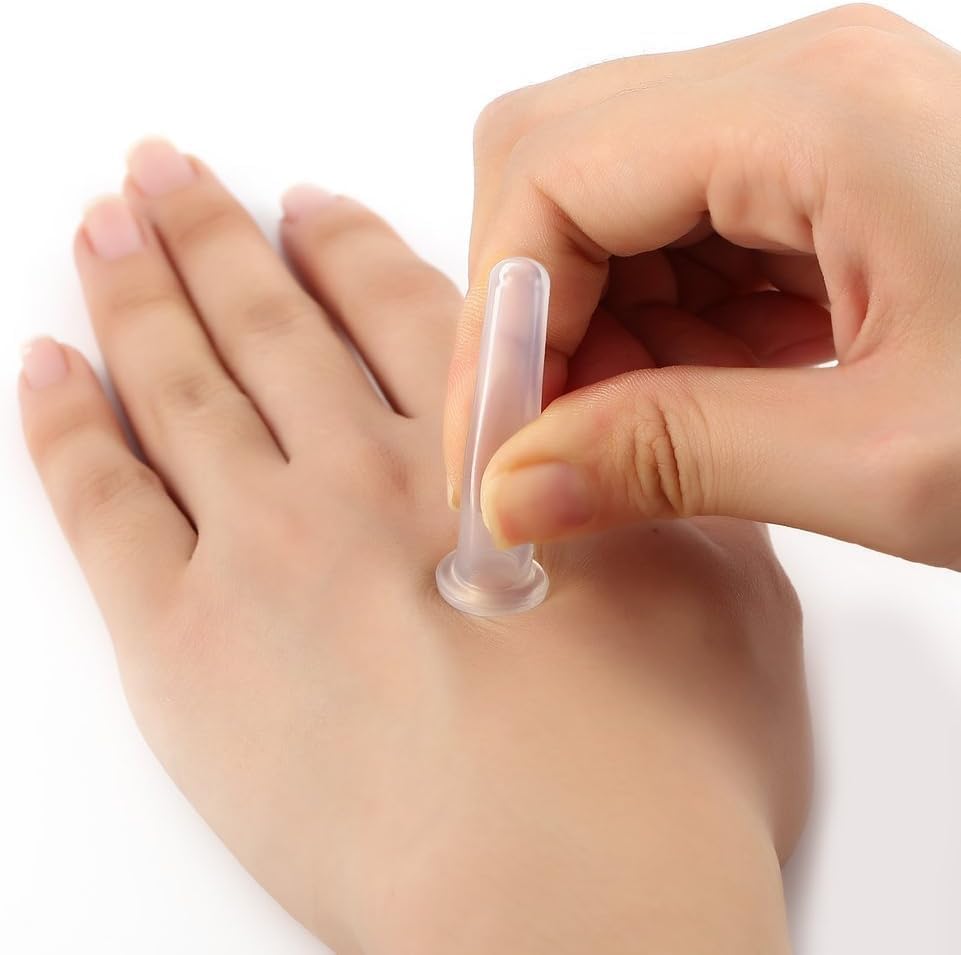 4Pcs Transparent Massage Cupping Set Silicone Mini Facial Cups Face Massager Helper Skin Care Neck Back Eyes Massaging Cup, Manual Back Massagers, Silicone Cupping Set