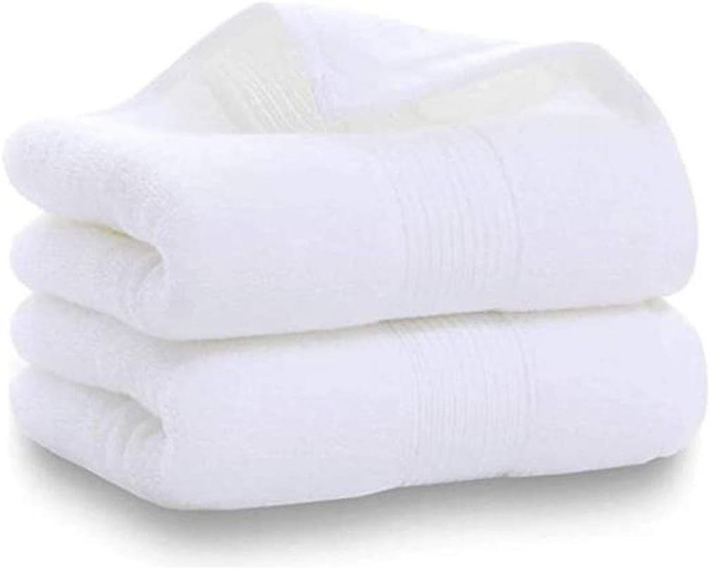Hand Towels for Bathroom-100% Cotton Hand Towel (14 x 30Inch), Highly Absorbent and Quick Dry Face Washcloth, Home Soft Premium Towel for Hotel, Bath, Kitchen and Spa, Set of 2 (White)
