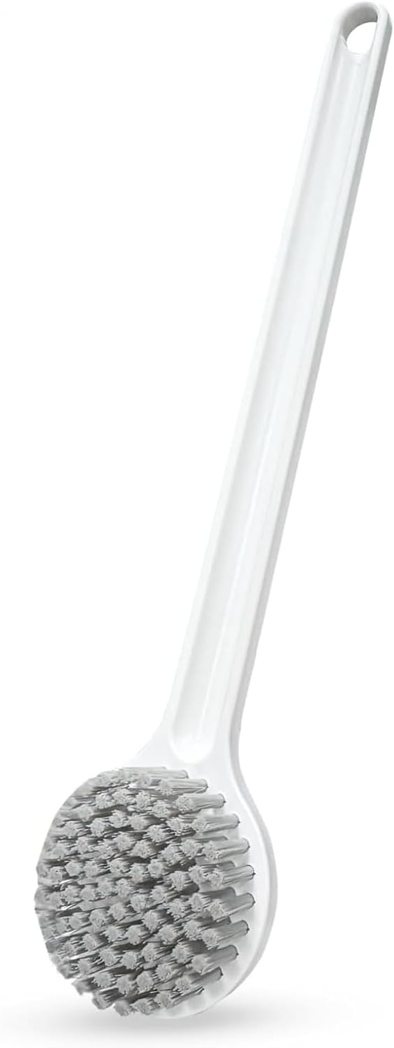 Shower Brush with Soft Nylon Bristles, Long Handle Shower Bath Brush, Back Scrubber for Shower, Body Exfoliator for Wet or Dry Brushing