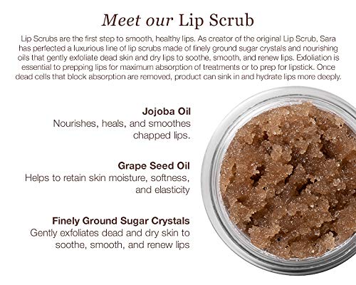 Sara Happ The Lip Scrub: Brown Sugar Scrub for Dry Lips - Gently Exfoliate, Polish, and Revitalize Lips with Vitamin E and Jojoba & Grape Oils,Vegan, 0.5 oz.
