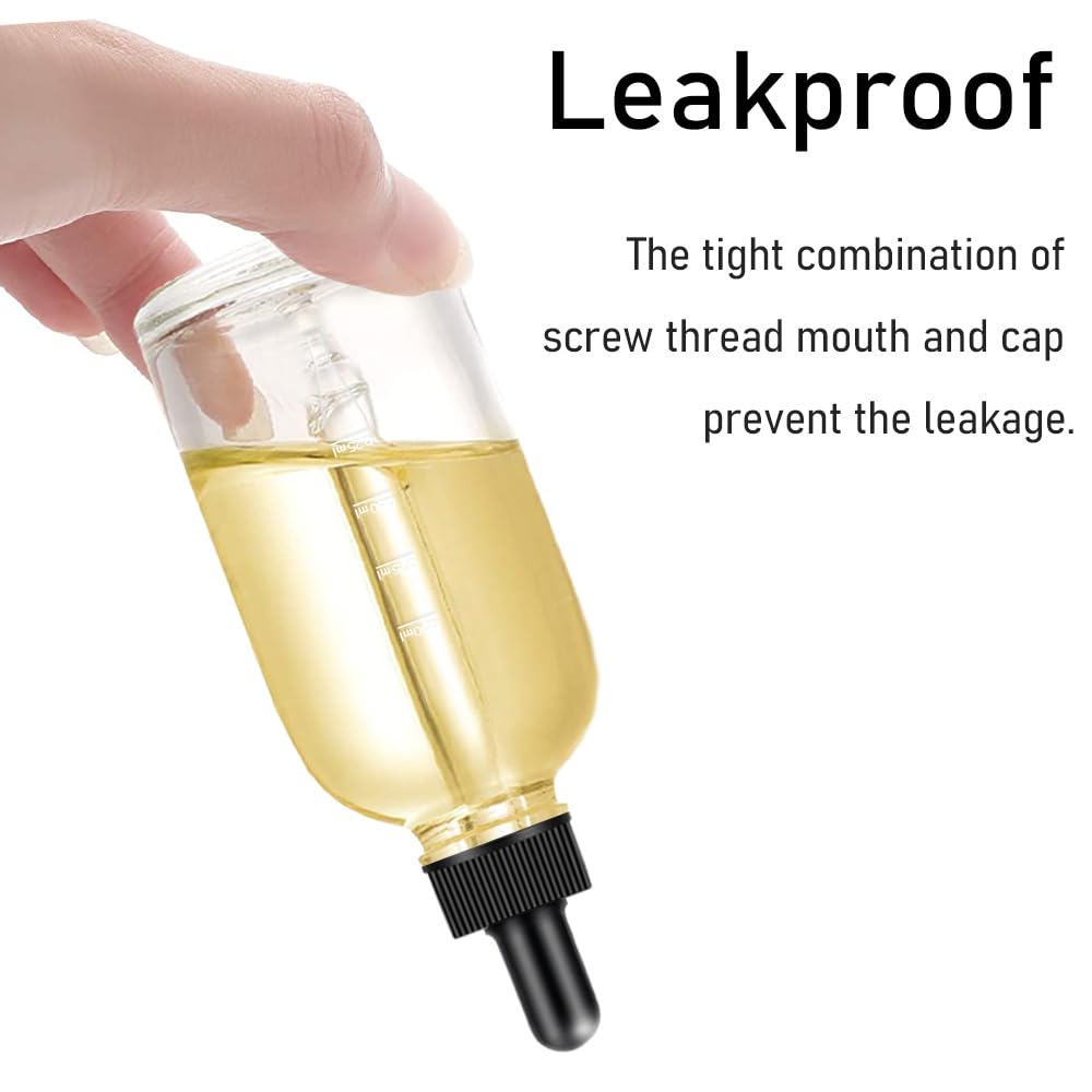 Bumobum Dropper Bottles, 4oz Clear Bottle with Dropper for Essential Oils with Funnel, Labels & Pipette, 2-Pack Tincture Bottles with Dropper(Unbreakable Plastic Eye Dropper)