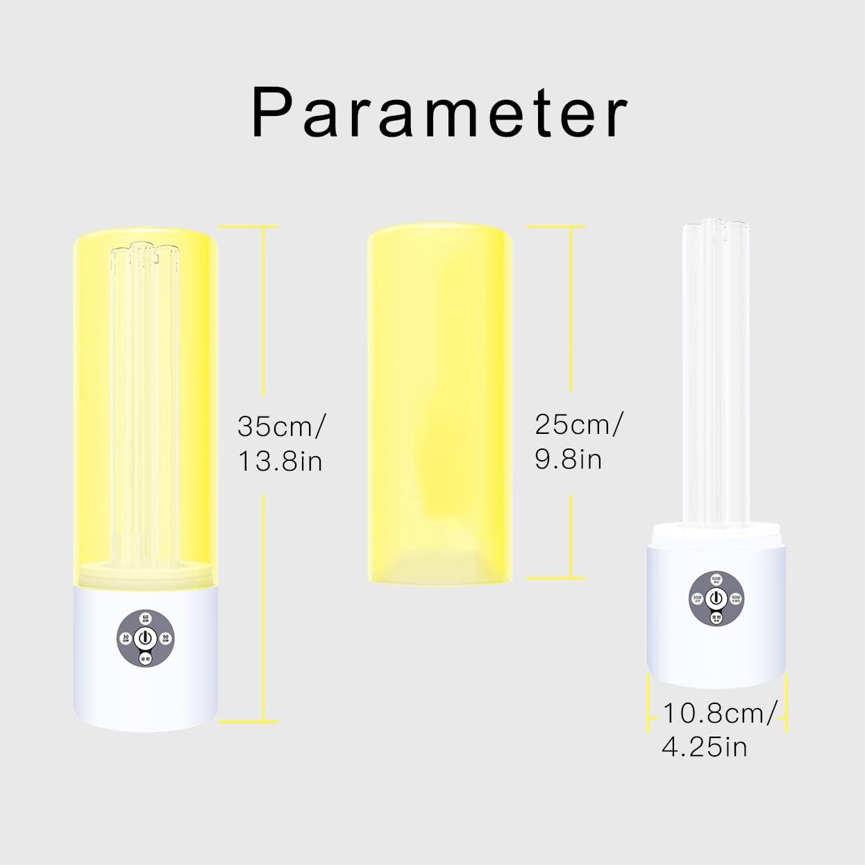 UV Light Sanitizer, 55w 254nm UVC Lamp for Room Surface Disinfection, Kills Bacteria Molds Dust Mites up to 750 sqft, Home/School/Hotel/Travel, 1Y warranty (Gold with Ozone)