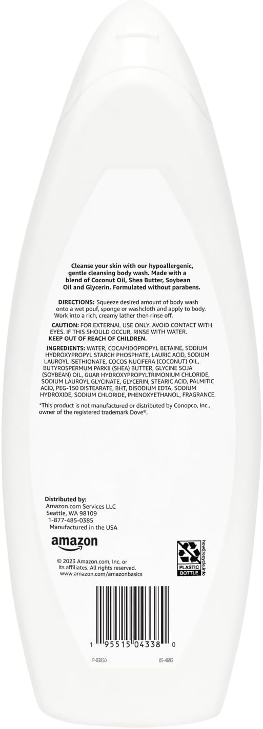 Amazon Basics Body Wash for Sensitive Skin, Hypoallergenic 22 fl oz (Pack of 1)